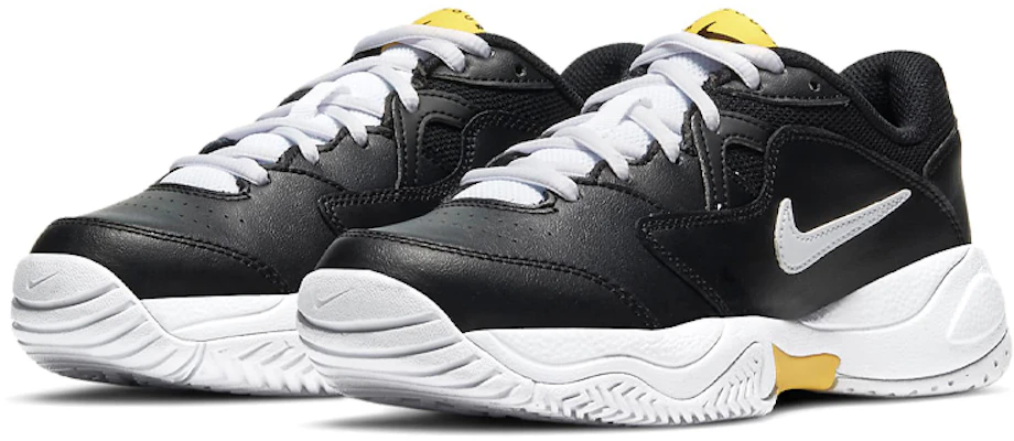 (JR) Nike Court Jr. Lite 2 ''Noir Jaune Blanc'' CD0440-002 Lookbook (JR) Nike Court Jr. Lite 2 ''Noir Jaune Blanc'' CD0440-002