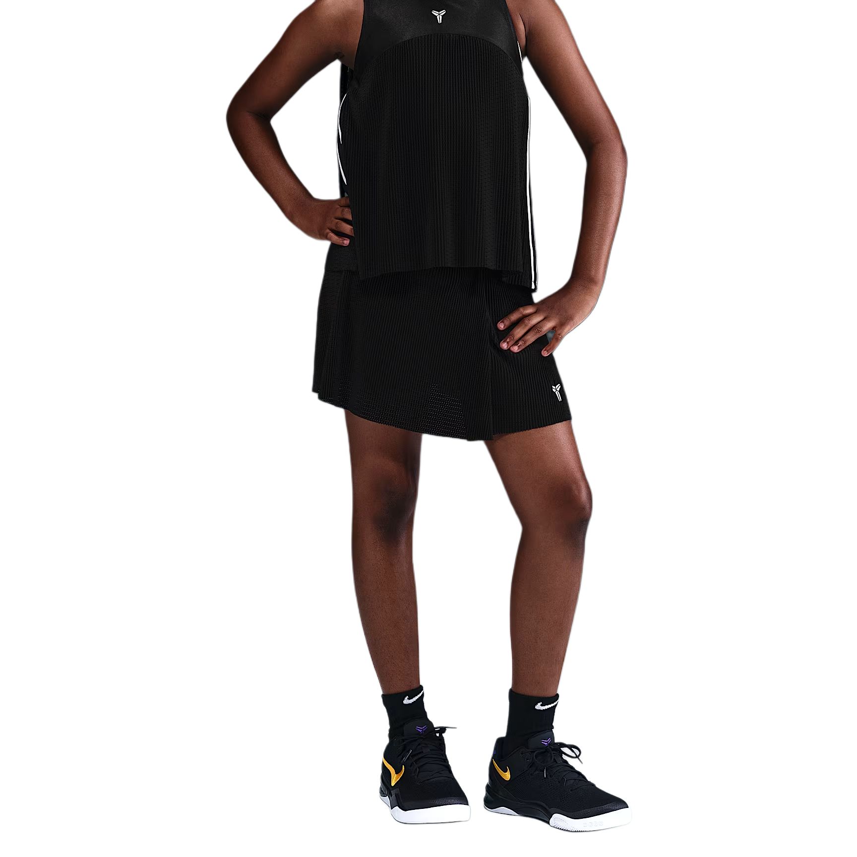 (Youth) Nike Dri-Fit Kobe Fashion Knitted Skirt - Black/White (Youth) IB0005-010