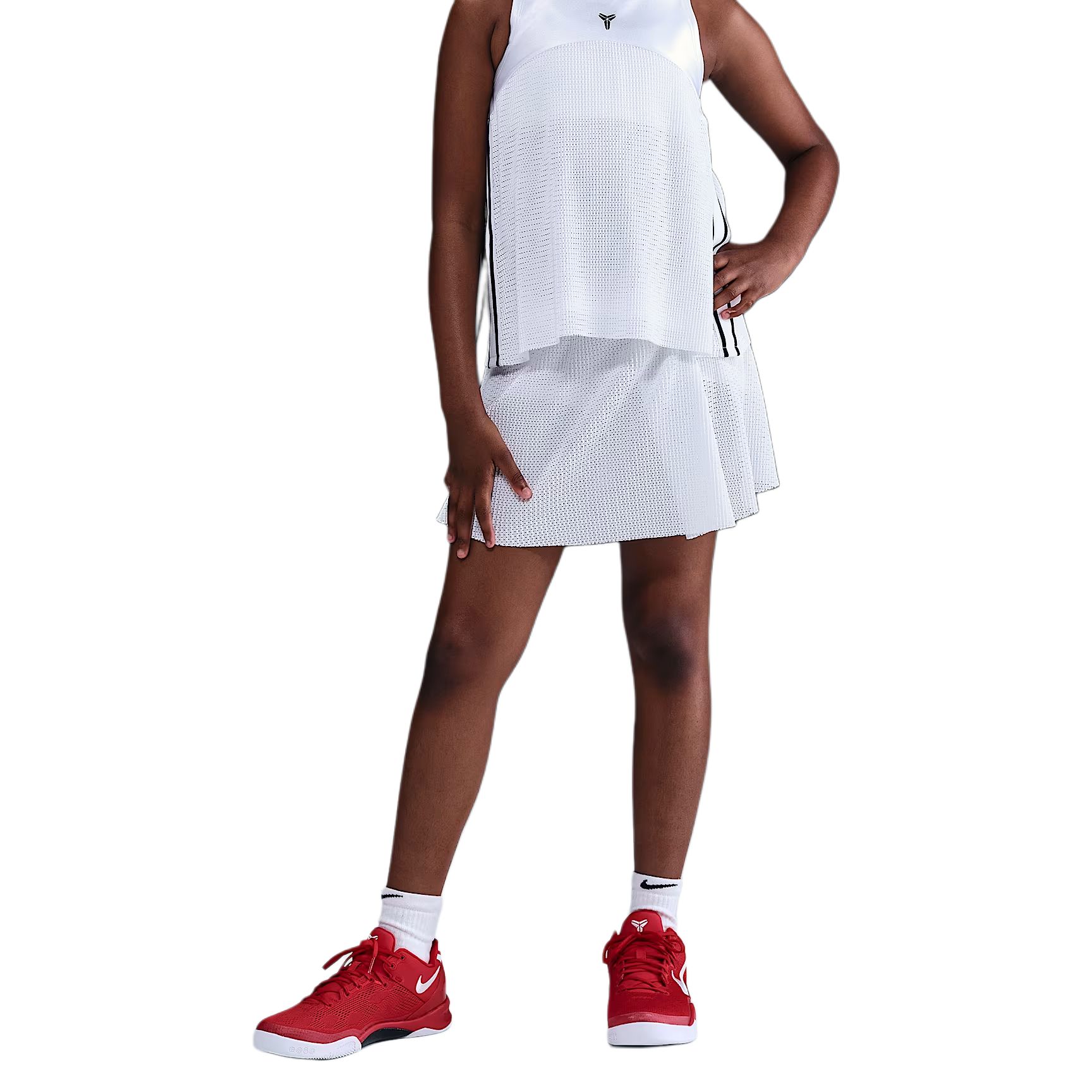 (Youth) Nike Dri-Fit Kobe Skirt White/Black Youth Stylish Knit Design IB0005-100