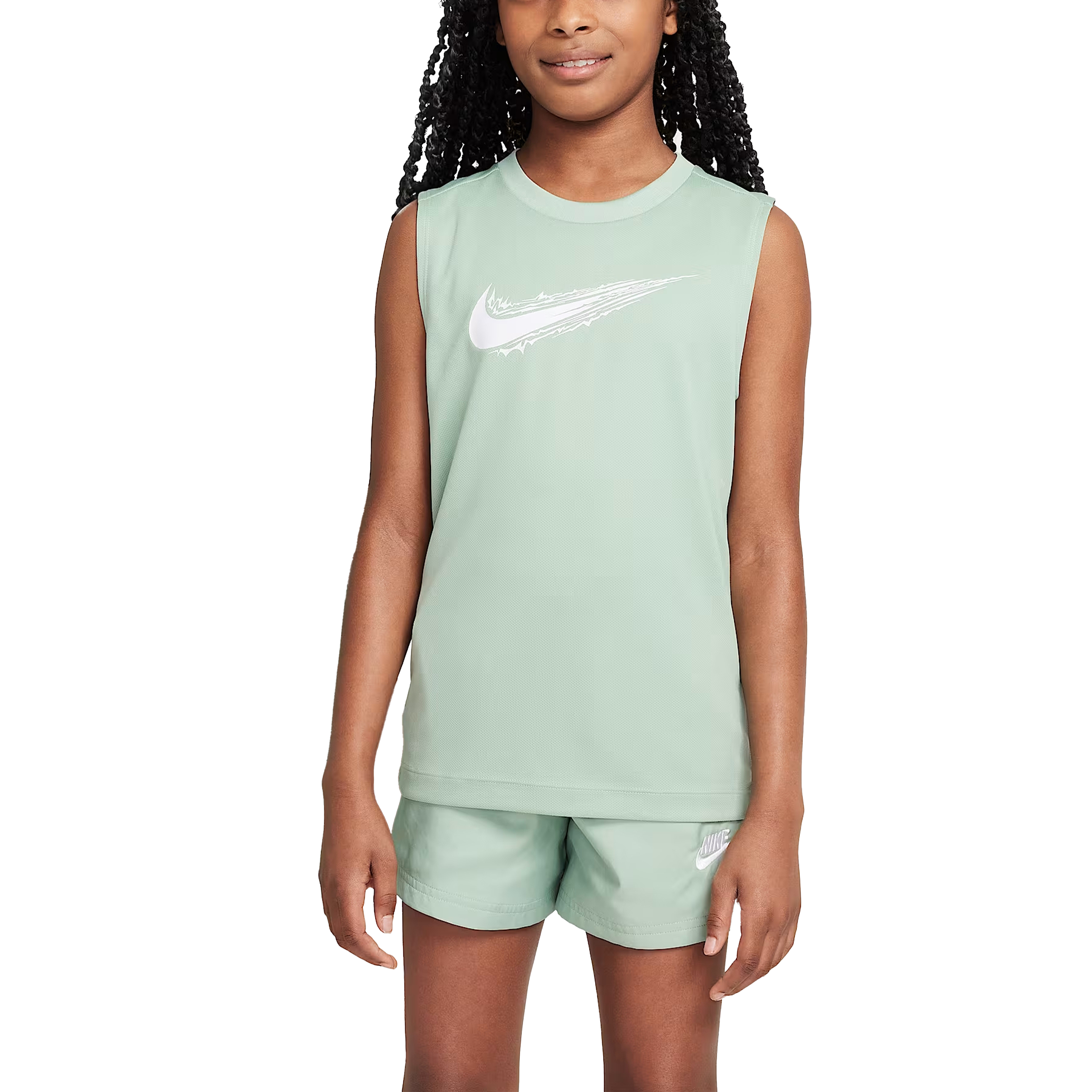 (Youth) Nike Dri-Fit Multi Vest Soft & Comfortable - Vapor/White (Youth) HF8998-037