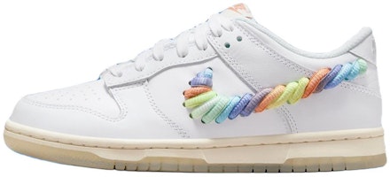 (Youth) Nike Dunk Low 'Rainbow Lace Swoosh' FN4862-100 (Youth) Nike Dunk Low 'Rainbow Lace Swoosh' FN4862-100
