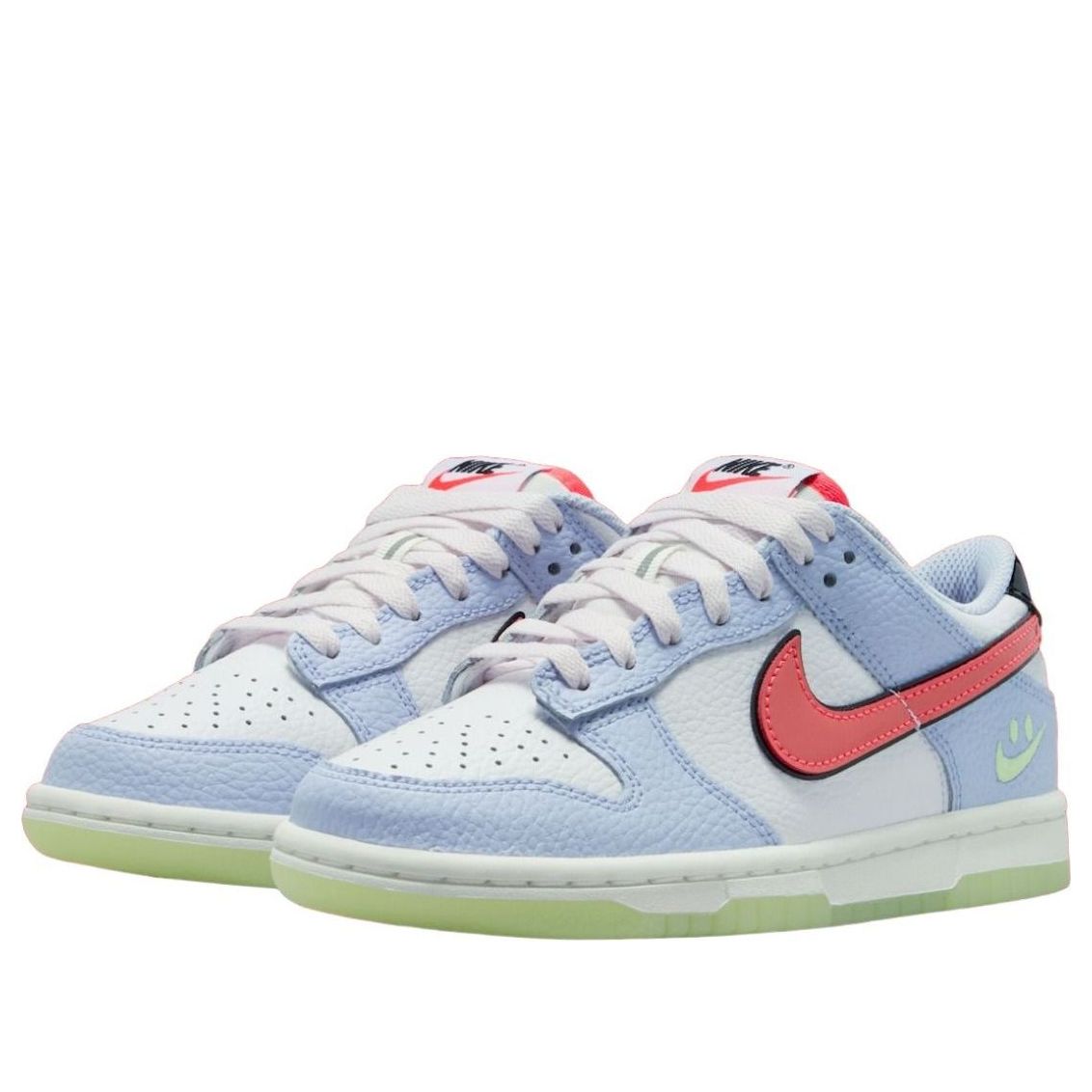 Order (JR) 나이키 덩크 로우 ''스마일리 스우시 화이트 - 하이드로젠 블루 크림슨'' IR0614-100