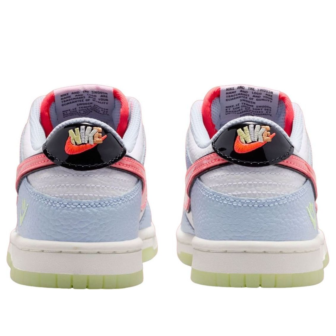 Shop (JR) 나이키 덩크 로우 ''스마일리 스우시 화이트 - 하이드로젠 블루 크림슨'' IR0614-100