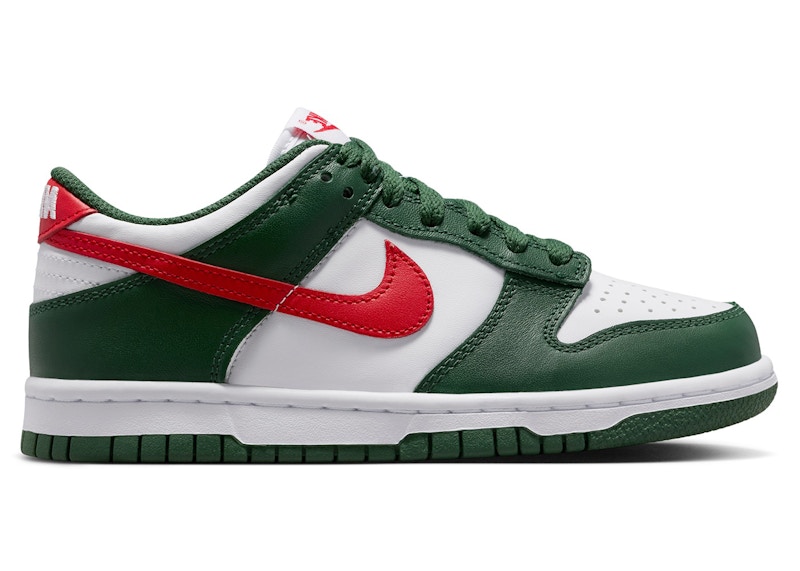 Buy (JR) Nike Dunk Low Blanco Rojo Universitario Abeto. IO7453-323