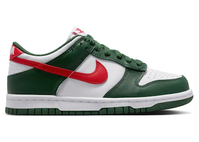 (Youth) Nike Dunk Low Fir White University Red