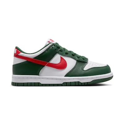 (Youth) Nike Dunk Low Fir White University Red