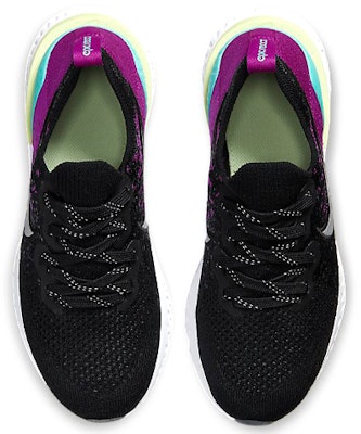 (JR) Nike Epic React Flyknit 2 'Negro Morado Vivid Aurora' AQ3243-008 Shop (JR) Nike Epic React Flyknit 2 'Negro Morado Vivid Aurora' AQ3243-008