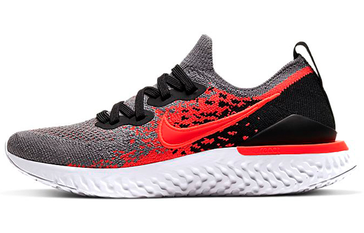 (Youth) Nike Epic React Flyknit 2 'Cool Grey Bright Crimson' AQ3243-014