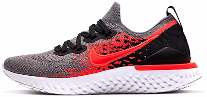 (Youth) Nike Epic React Flyknit 2 'Cool Grey Bright Crimson' AQ3243-014 (Youth) Nike Epic React Flyknit 2 'Cool Grey Bright Crimson' AQ3243-014