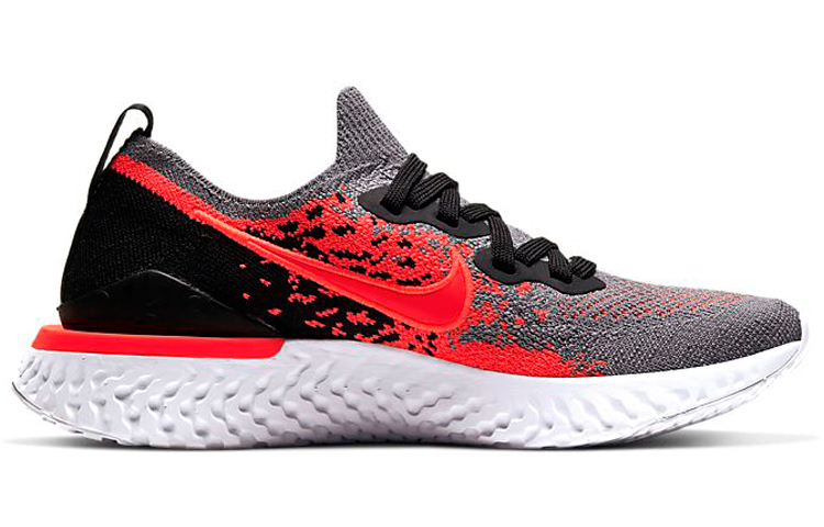 (Youth) Nike Epic React Flyknit 2 'Cool Grey Bright Crimson' 圖 2