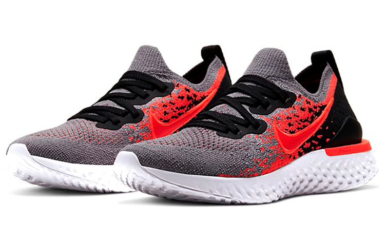 (Youth) Nike Epic React Flyknit 2 'Cool Grey Bright Crimson' 圖 3