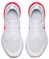 Shop 耐吉 Epic React Flyknit 低帮 跑步鞋 GS 白紅