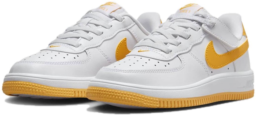(Youth) Nike Force 1 Low EasyOn 'White University Gold' FN0237-109 Lookbook (Youth) Nike Force 1 Low EasyOn 'White University Gold' FN0237-109