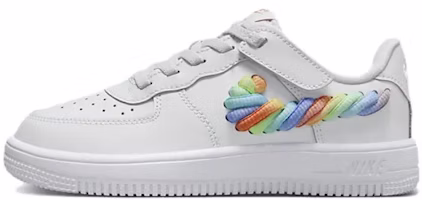 (Preschool) Nike Force 1 Low LV8 EasyOn 'Rainbow Lace Swoosh' FN4890-100 (Preschool) Nike Force 1 Low LV8 EasyOn 'Rainbow Lace Swoosh' FN4890-100