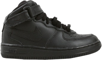 (Youth) Nike Force 1 Mid 'Triple Black' 314196-003 (Youth) Nike Force 1 Mid 'Triple Black' 314196-003