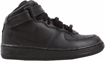 (Youth) Nike Force 1 Mid 'Triple Black' 314196-003 (Youth) Nike Force 1 Mid 'Triple Black' 314196-003