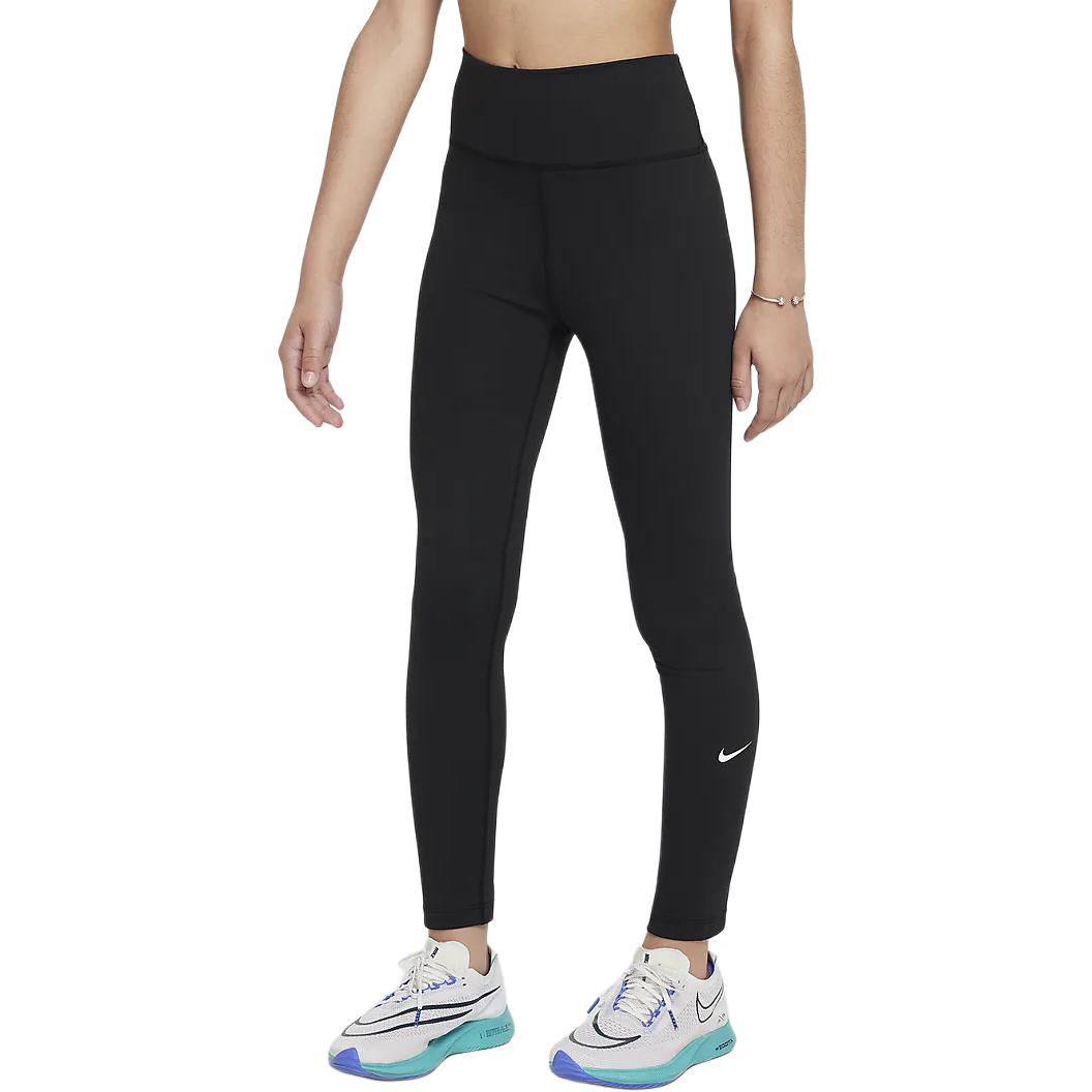 (Youth) Nike High-Waisted Soft Comfortable Leggings Black/White Teen Style FZ5605-010