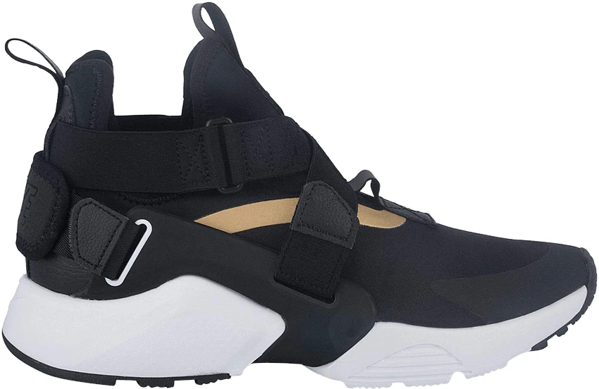 Youth Nike Huarache City Black Metallic Gold AJ6662 005