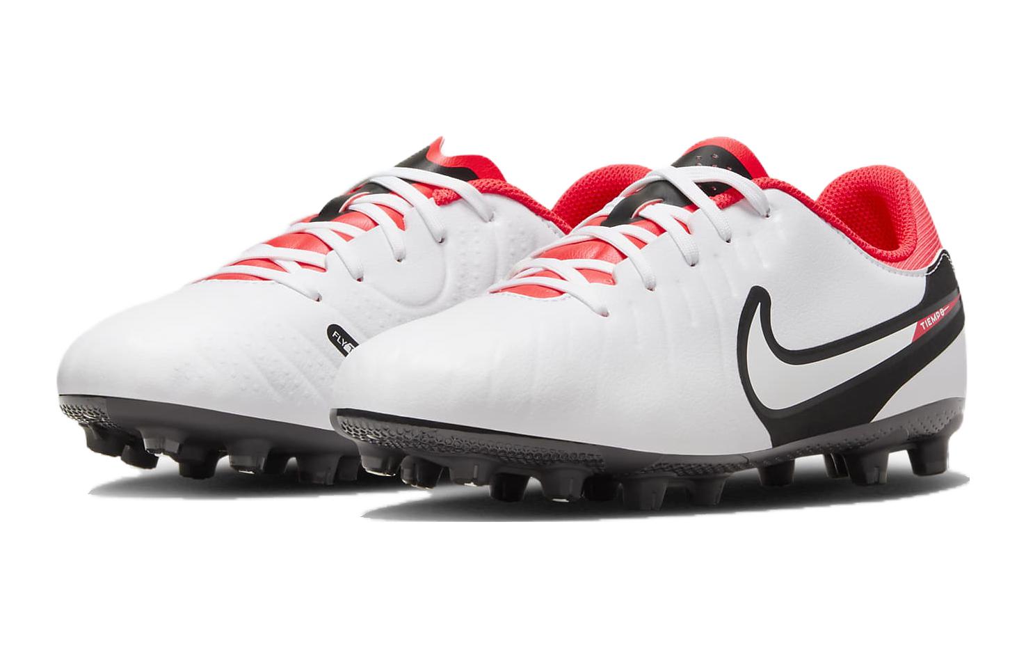 Lookbook 大童 Nike Jr Legend 10 運動舒適 耐磨 低幫 兒童足球鞋 白紅色
