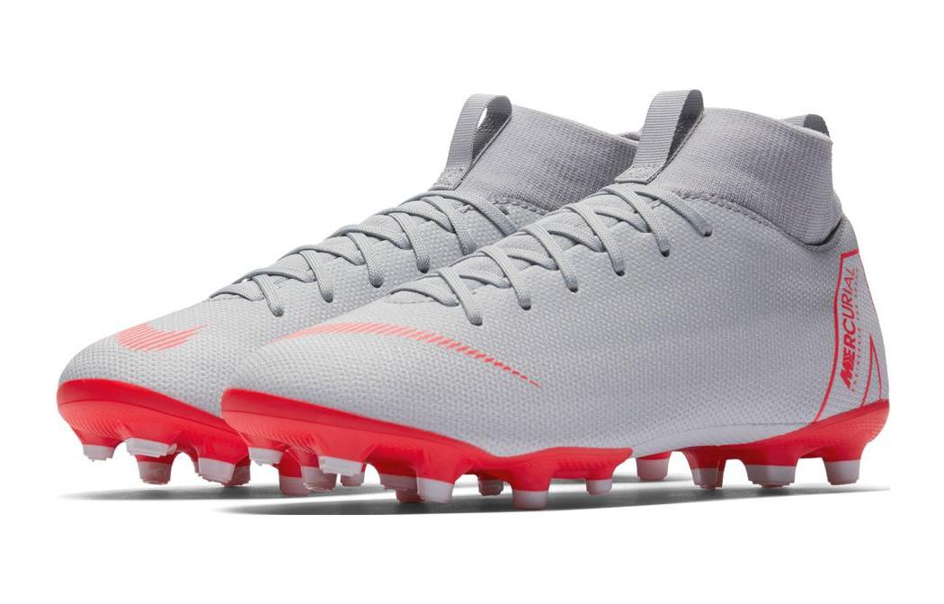 Lookbook (JR) 耐克少年Mercurial Superfly 6 12学院FG“灰红”足球鞋 AH7337-060