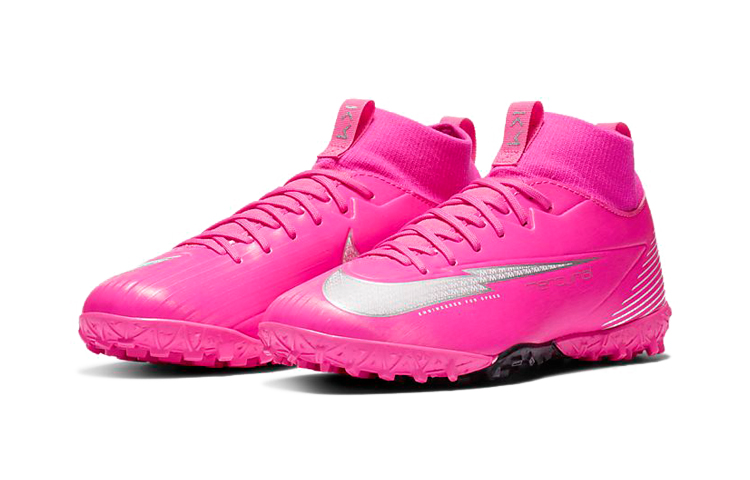 Lookbook (JR) ナイキJRマーキュリアルスーパーフライ7アカデミーKM TF人工芝用サッカーシューズ ピンクレッドホワイトブラック DB5616-611 DB5616-611