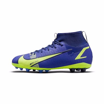 (Youth) Nike Jr Mercurial Superfly 8 Academy AG Artificial Grass 'Dark Blue Neon Green'