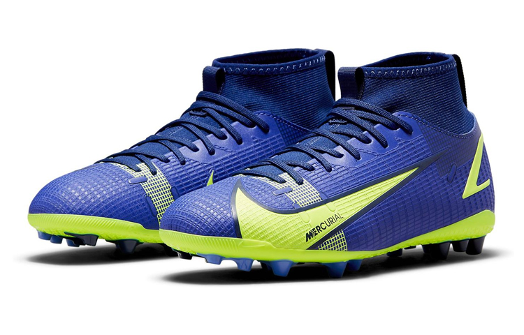 (Youth) Nike Jr Mercurial Superfly 8 Academy AG Artificial Grass 'Dark Blue Neon Green' 圖 3
