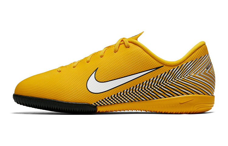 (Youth) Nike JR Vaporx 12 Academy NJR IC Neymar Indoor Court Soccer Cleats/Football Boots Yellow White AO9474-710