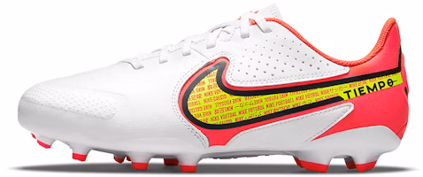 (Youth) Nike K Jr Tiempo Legend 9 Academy MG Soccer Shoes White/Red DA1333-176 (Youth) Nike K Jr Tiempo Legend 9 Academy MG Soccer Shoes White/Red DA1333-176