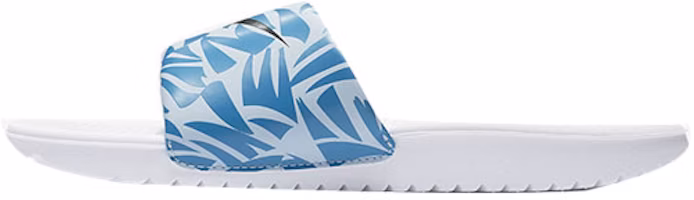 (Youth) Nike Kawa Slide Print White Blue Slippers 'White Blue' 819359-101 (Youth) Nike Kawa Slide Print White Blue Slippers 'White Blue' 819359-101