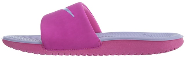 (Youth) Nike Kawa Slide Soft Sole Cozy Flat Heel Sports Slippers Gray Pink 819353-601 (Youth) Nike Kawa Slide Soft Sole Cozy Flat Heel Sports Slippers Gray Pink 819353-601