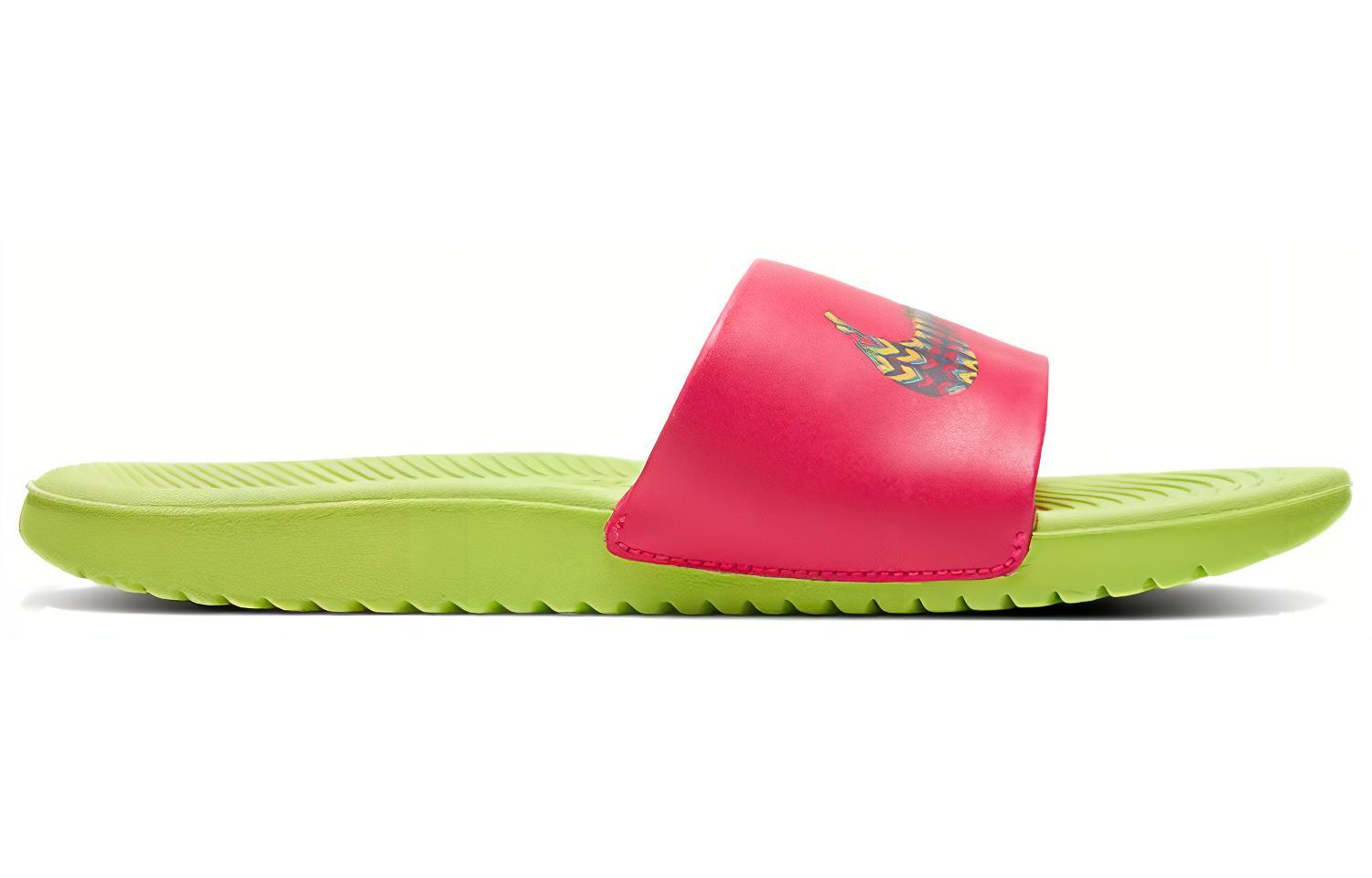 (Youth) Nike Kawa Yellow Pink Slippers 圖 2