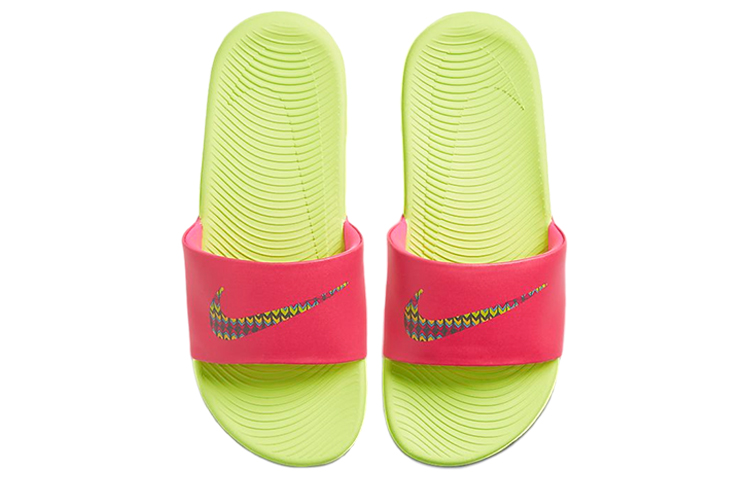 (Youth) Nike Kawa Yellow Pink Slippers 圖 3
