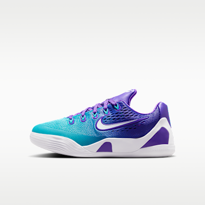 (Youth) Nike Kobe 9 Low EM Fierce Purple/White/Blue Lagoon IM6641-500