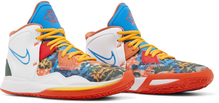 大童 Nike Kyrie 8 Infinity 歐文8 中幫 實戰籃球鞋 米橙藍 Cheap 大童 Nike Kyrie 8 Infinity 歐文8 中幫 實戰籃球鞋 米橙藍