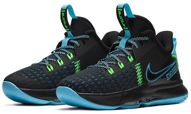 (Youth) Nike LeBron Witness 5 'Black Light Blue Fury' CT4629-004 Lookbook (Youth) Nike LeBron Witness 5 'Black Light Blue Fury' CT4629-004