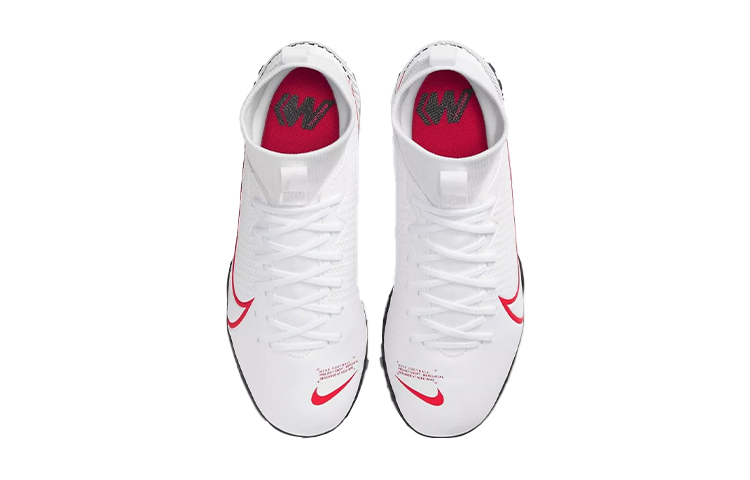 Lookbook (JR) 耐克Mercurial Superfly 7学院TF白红色足球鞋 AT8143-160