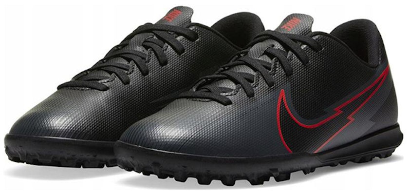 (Youth) Nike Mercurial Vapor 13 Club TF Turf 'Black Red' AT8177-060 Lookbook (Youth) Nike Mercurial Vapor 13 Club TF Turf 'Black Red' AT8177-060