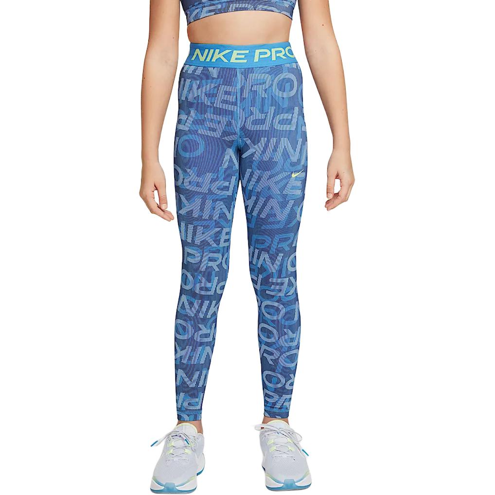 (Youth) Nike Pro Dri-Fit Mid-Rise Youth Leggings - Blue HF8858-489