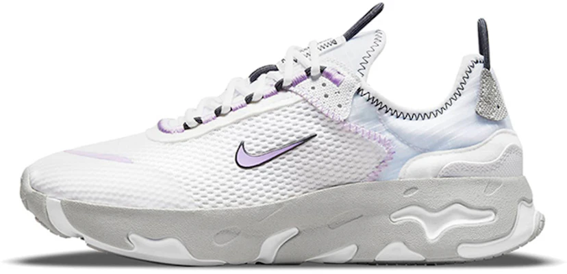 Nike React Live 透氣減震防滑 低幫 跑步鞋 GS 白灰紫 Buy Nike React Live 透氣減震防滑 低幫 跑步鞋 GS 白灰紫