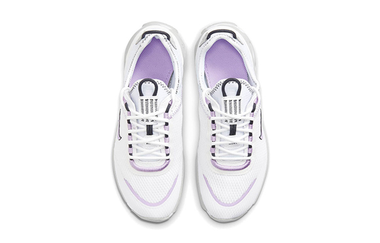 Shop Nike React Live 透氣減震防滑 低幫 跑步鞋 GS 白灰紫