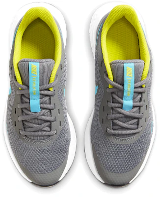 (JR) Nike Revolution 5 'Abu Kelabu Biru Klorin' BQ5671-019 Shop (JR) Nike Revolution 5 'Abu Kelabu Biru Klorin' BQ5671-019