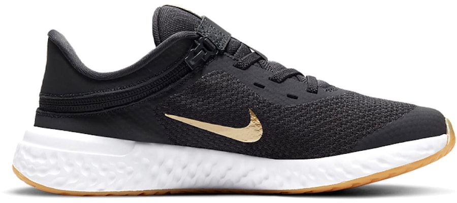 (JR) Nike Revolution 5 FlyEase 'Hitam Emas Putih' CQ4649-006 Order (JR) Nike Revolution 5 FlyEase 'Hitam Emas Putih' CQ4649-006