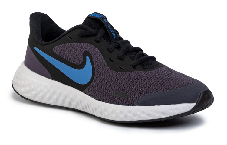 (Youth) Nike Revolution 5 Low-Top Black/Blue 圖 2
