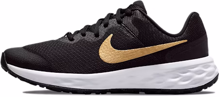 (Youth) Nike Revolution 6 'Black Metallic Gold' DD1096-002 (Youth) Nike Revolution 6 'Black Metallic Gold' DD1096-002