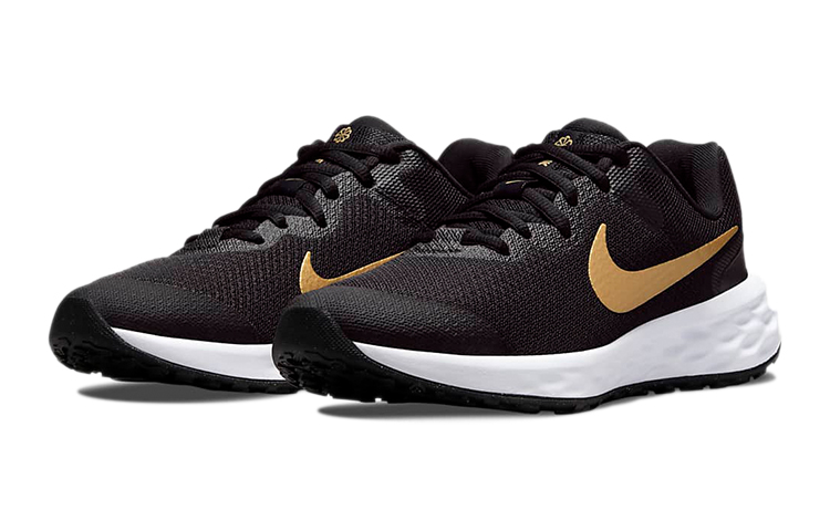 Lookbook (JR) ナイキ レボリューション 6 ブラック/メタリックゴールド DD1096-002