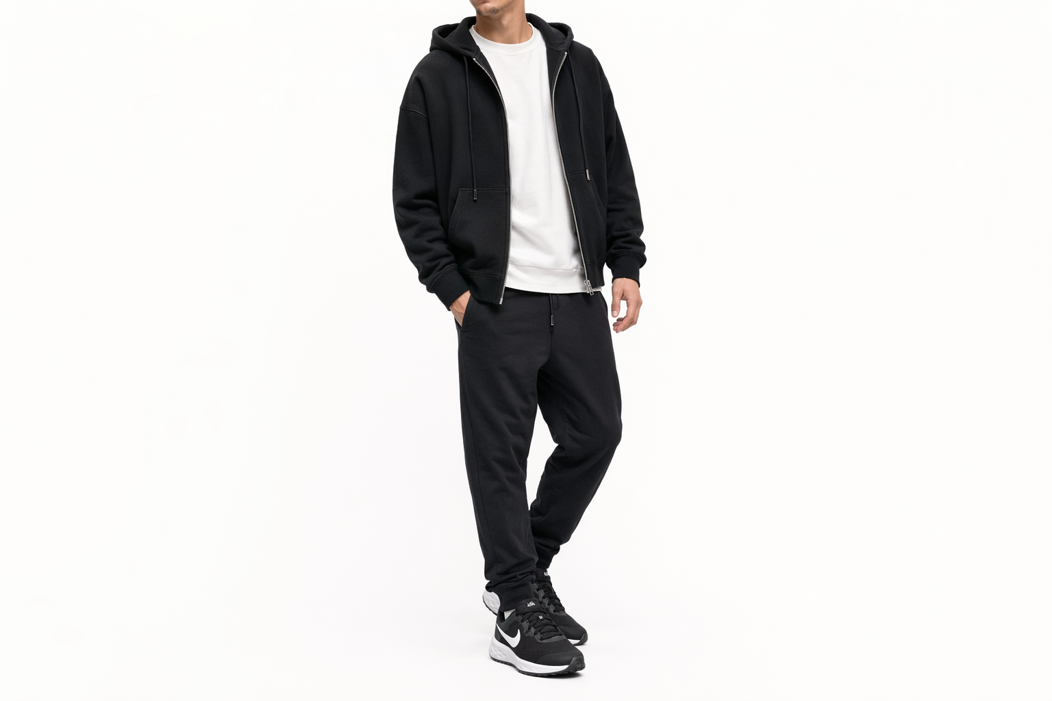 Order (JR) Nike Revolution 6 'Hitam Putih' DD1096-003