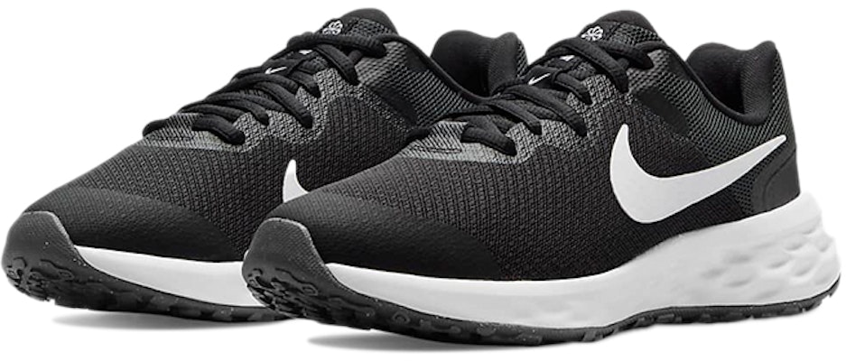 Nike REVOLUTION 6 可回收素材 透氣 低筒 跑步鞋 GS 黑白 Lookbook Nike REVOLUTION 6 可回收素材 透氣 低筒 跑步鞋 GS 黑白