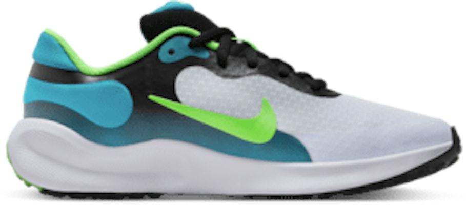 (Youth) Nike Revolution 7 Black/Football Gray/Aquamarine/Green Strike FB7689-005 Lookbook (Youth) Nike Revolution 7 Black/Football Gray/Aquamarine/Green Strike FB7689-005
