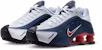 (Youth) Nike Shox R4 Running Shoes Midnight Navy/White/Metallic Silver/Gym Red CW2626-400